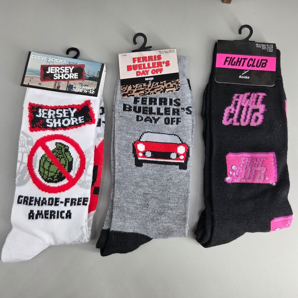 Odd Sox Paramount Movie Crew‎ Socks Mens 6-12 3 Pair Bundle Pop Culture Novelty